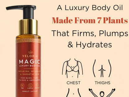 Veloria Firming Body Oil | Perfect for arms, chest, thighs and tums.